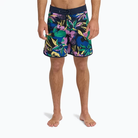 Obrázek produktu Pánské koupací šortky Quiksilver Surfsilk Scallop 18" dark navy interact floral Námořnická modř