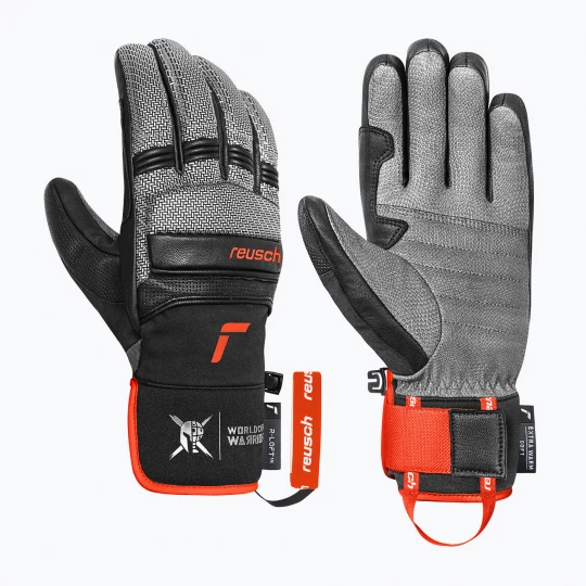 Obrázek produktu Pánské lyžařské rukavice Reusch Alpine Master black / silver / fluorescent red šedá