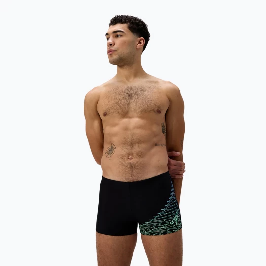 Obrázek produktu Pánské plavecké boxerky Speedo Medley Logo Aquashort black / alfalfa green