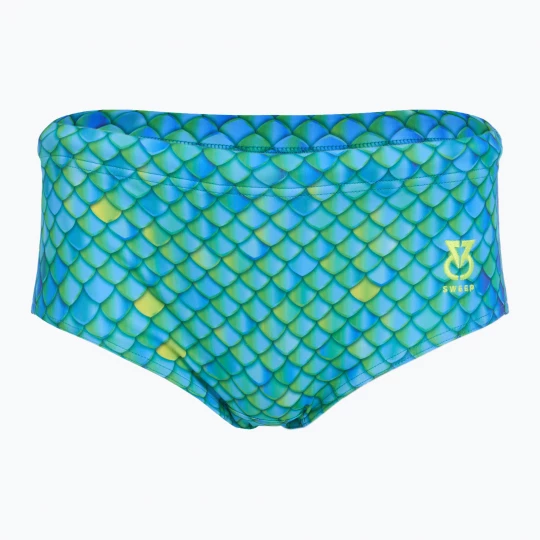 Obrázek produktu Pánské plavecké boxerky SWEEP Aqua Hippos black / yellow / green Modrá
