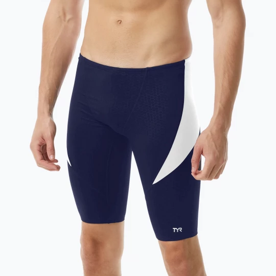 Obrázek produktu Pánské plavecké jammery TYR Durafast Elite Curve Splice Hexa Jammer navy / white Námořnická modř