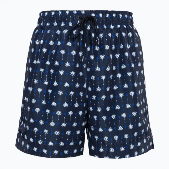 Obrázek produktu Pánské plavecké šortky Tommy Hilfiger Medium Drawstring Print mini palm pattern desert sky Námořnická modř