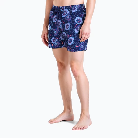 Obrázek produktu Pánské plavkové šortky Nike Multi Poppy Print 5" Volley midnight navy Námořnická modř