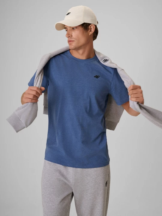 Obrázek produktu Pánské regular hladké tričko - denim 4F tmavě modrý