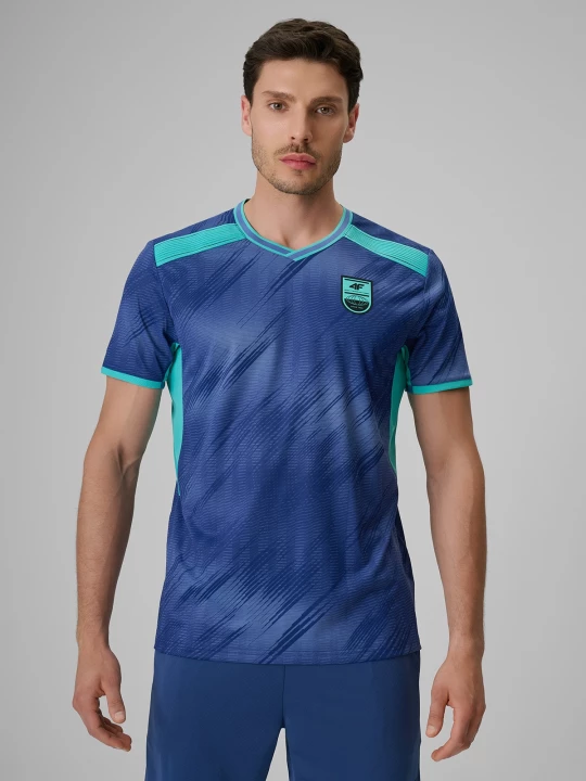 Obrázek produktu Pánské regular rychleschnoucí fotbalové tričko - denim 4F tmavě modrý