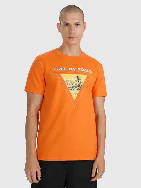 Obrázek produktu Pánské regular tričko s potiskem - oranžové 4F