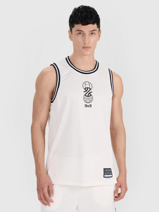 Obrázek produktu Pánské rychleschnoucí basketbalové tílko oversize - bílé 4F
