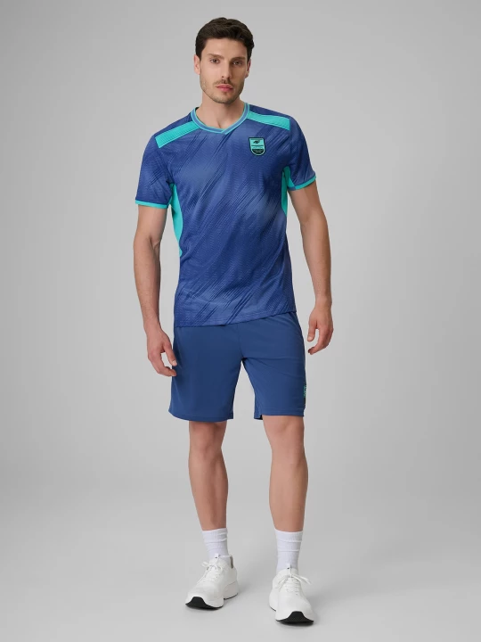Obrázek produktu Pánské rychleschnoucí fotbalové šortky - denim 4F tmavě modrý
