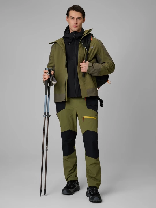 Obrázek produktu Pánské rychleschnoucí trekkingové kalhoty - khaki 4F