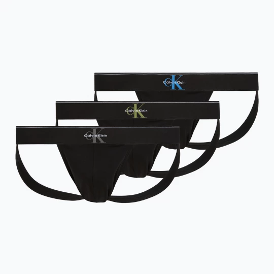 Obrázek produktu Pánské slipy Calvin Klein LV00NB4644 Jock Strap black bodies w / granite gray / poseid