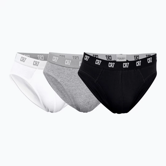 Obrázek produktu Pánské slipy CR7 Basic Brief 3 pary black / grey / white Barevné