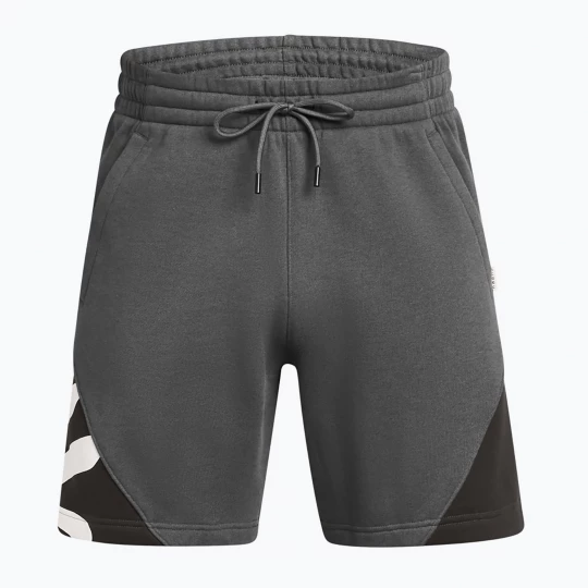 Obrázek produktu Pánské šortky Under Armour Curry Splash Fleece Short castlerock full heather / black / white clay šedá