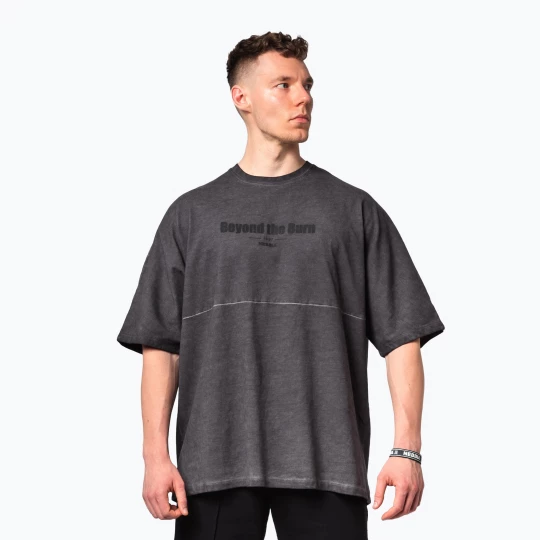 Obrázek produktu Pánské sportovní tričko NEBBIA Washed-Off Heavyweight No Shortcuts black