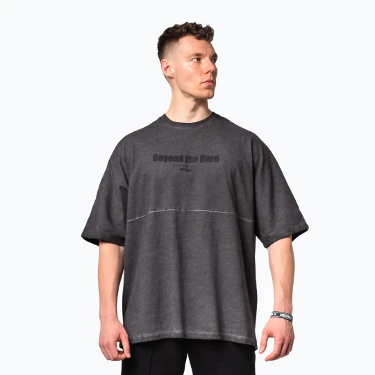 Obrázek produktu Pánské sportovní tričko NEBBIA Washed-Off Heavyweight No Shortcuts black