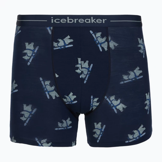Obrázek produktu Pánské termo boxerky Icebreaker Merino 150 Anatomica BearTour AOP Boxers midnight navy Námořnická modř