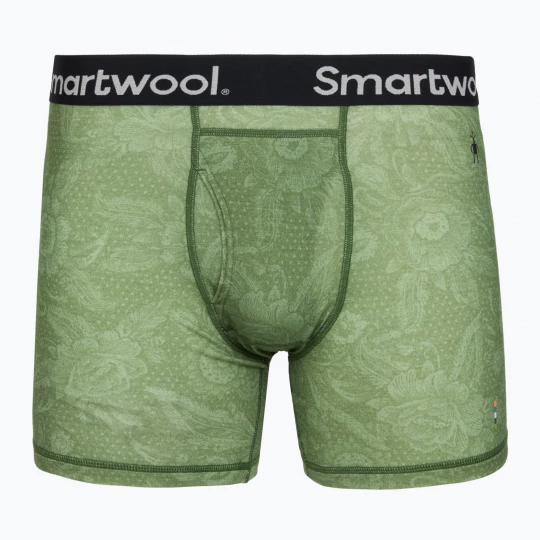 Obrázek produktu Pánské termo boxerky Smartwool Merino Print Boxer Brief Boxed frn rstc flrl Zelená