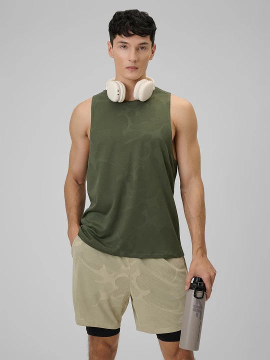 Obrázek produktu Pánské tréninkové regular rychleschnoucí tričko - khaki 4F