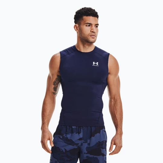 Obrázek produktu Pánské tréninkové tílko Under Armour Heat Gear Armour Comp Tank midnight navy / white Námořnická modř