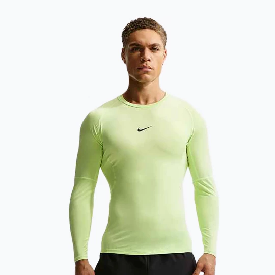 Obrázek produktu Pánské tréninkové tričko Longsleeve Nike Pro Dri-Fit Tight Fitness light liquid lime / black Žlutá