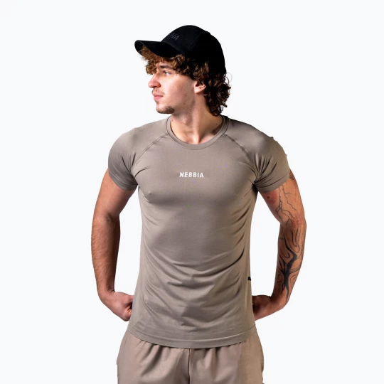 Obrázek produktu Pánské tréninkové tričko NEBBIA Power light brown ash