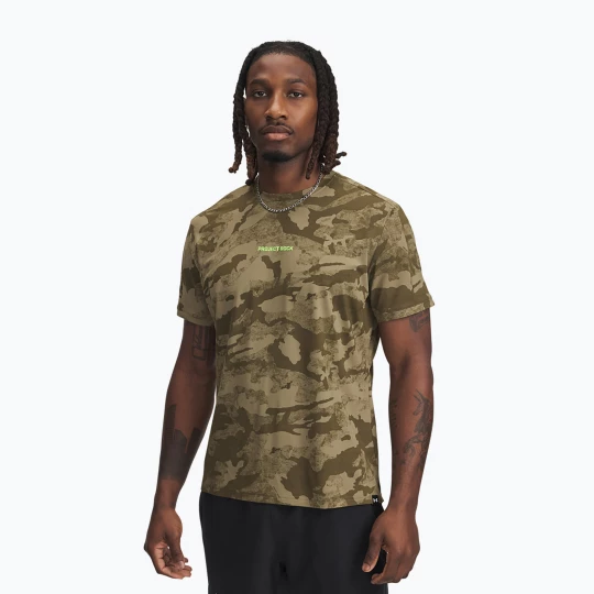 Obrázek produktu Pánské tréninkové tričko Under Armour Project Rock Iso Chill SS bayou / timberwolf taupe / baroque green