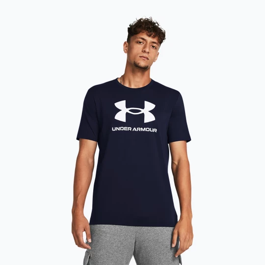 Obrázek produktu Pánské tréninkové tričko Under Armour Sportstyle Logo Update Academy / White Námořnická modř