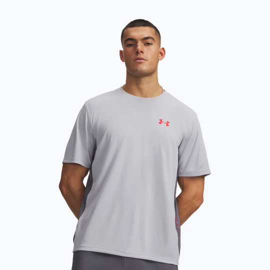 Obrázek produktu Pánské tréninkové tričko Under Armour Tech Utility SS mod gray / racer red šedá