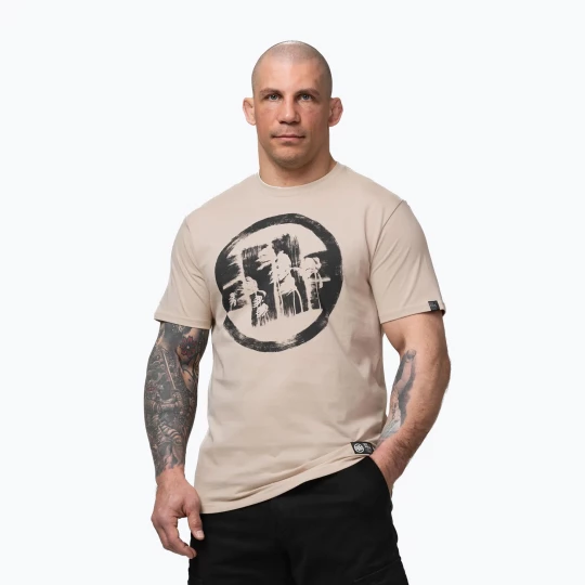 Obrázek produktu Pánské tričko na lezení Pitbull Palms ultra light sand logo Béžová