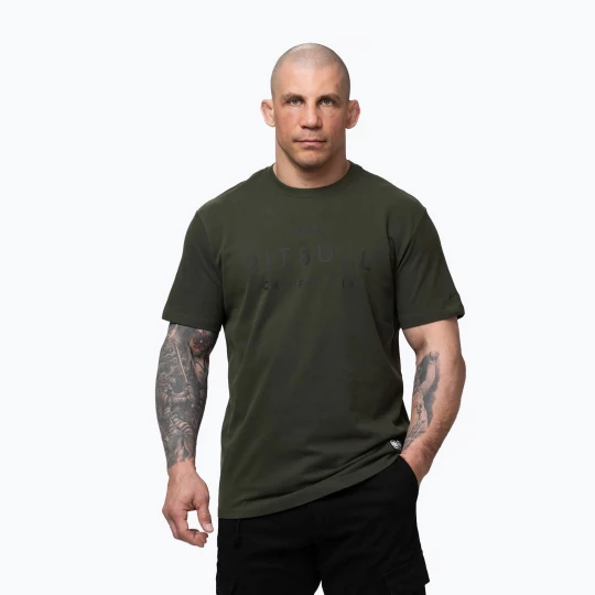 Obrázek produktu Pánské tričko na lezení Pitbull USA CAL Big Logo old green