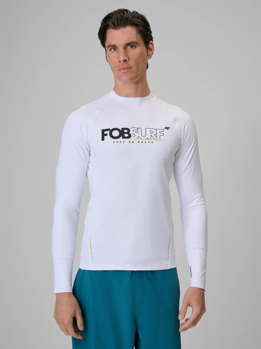 Obrázek produktu Pánské tričko s dlouhým rukávem na plavání a vodní sporty s ochranou UPF50+ - bílý 4F