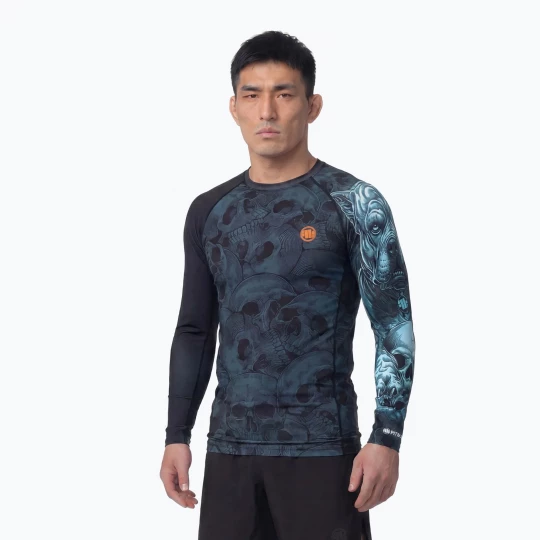 Obrázek produktu Pánský rashguard s dlouhým rukávem Pitbull Guardian Angel Rashguard black Modrá