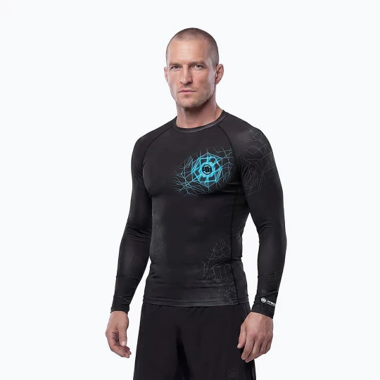 Obrázek produktu Pánský rashguard s dlouhým rukávem Pitbull Ray Rashguard sky blue Černá