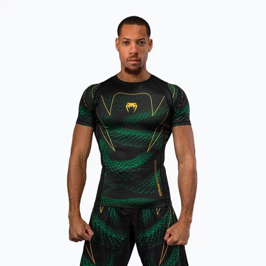Obrázek produktu Pánský rashguard Venum Matupa Short Sleeve black / green / gold