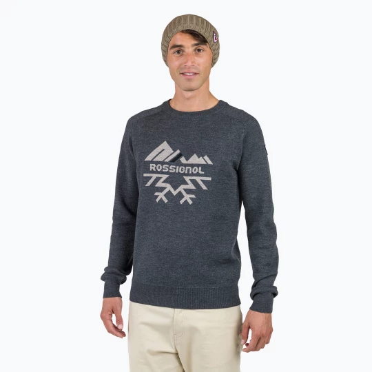 Obrázek produktu Pánský svetr Rossignol Jacquard Crew Neck onyx grey