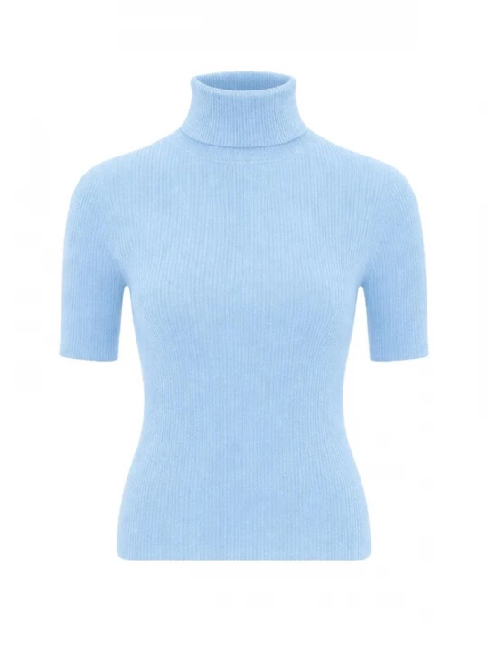 Obrázek produktu PANTHEROAR Svetr 'High Neck Short Sleeve Top' světlemodrá