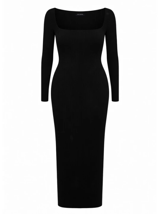 Obrázek produktu PANTHEROAR Úpletové šaty 'Caro Neck Long Dress' černá
