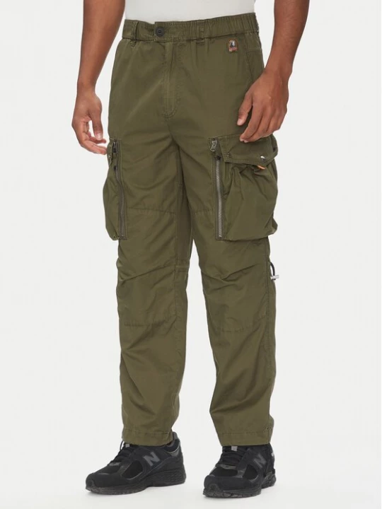 Obrázek produktu Parajumpers Kalhoty z materiálu Baste 25SMPMPATW06 Zelená Regular Fit