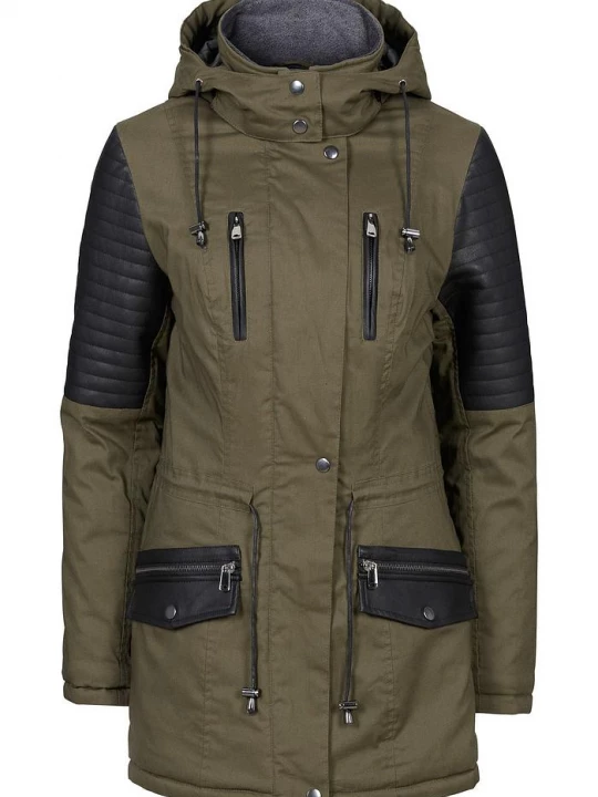 Obrázek produktu Parka se vsadkami z umělé kůže BonPrix