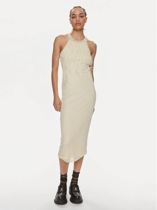 Obrázek produktu Patrizia Pepe Koktejlové šaty 2A2735/K186-W362 Écru Slim Fit Krémová