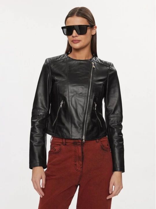Obrázek produktu Patrizia Pepe Kožená bunda CO0361/L1HZ-K103 Černá Regular Fit