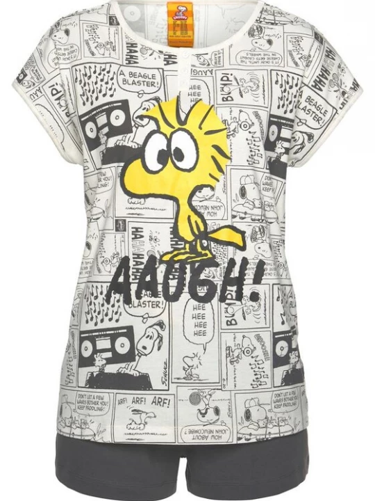 Obrázek produktu PEANUTS Pyžamo  žlutá / šedá / bílá