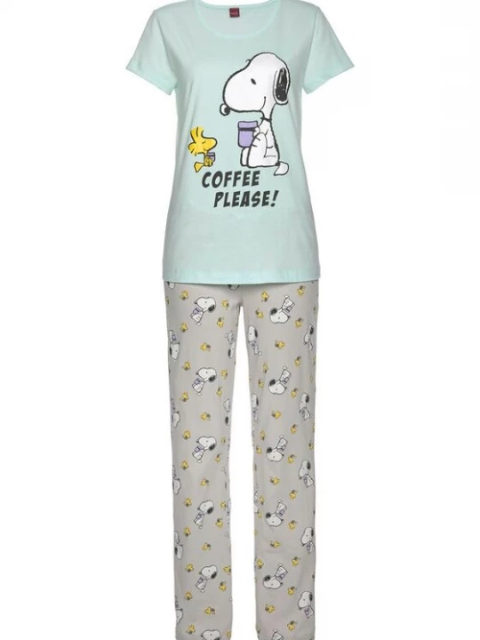 Obrázek produktu PEANUTS Pyžamo  žlutá / šedá / mátová / bílá