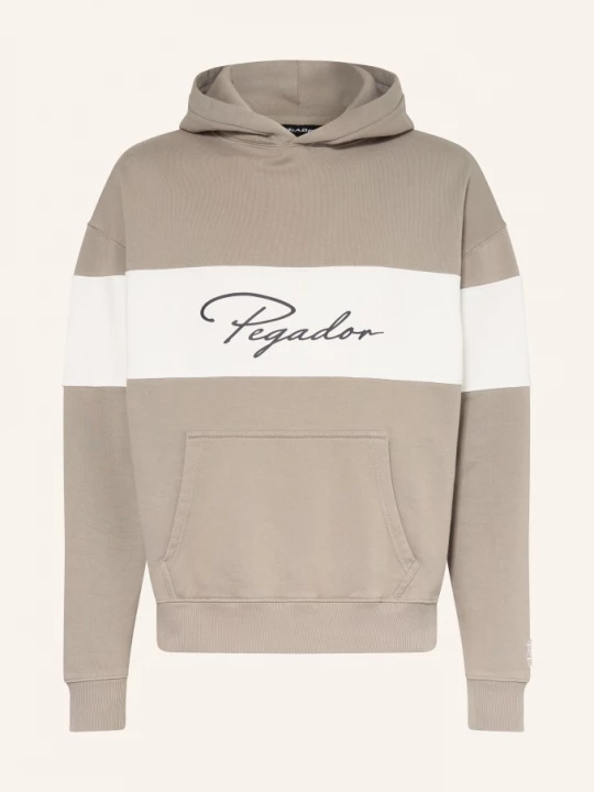 Obrázek produktu Pegador Oversized Mikina S Kapucí Volos šedá / bílá / černá