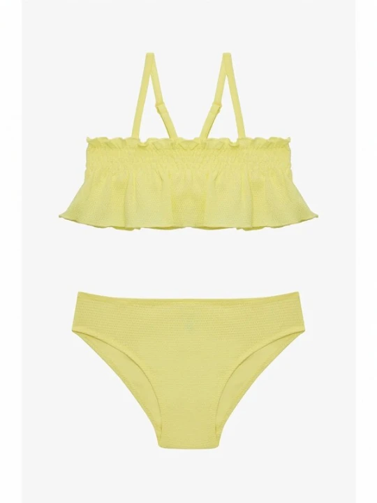 Obrázek produktu Penti Bikiny 'PENTI Mädchen Lilly Lemon Bikini-Set mit Rüschen und Bandeau-Oberteil' citronově žlutá