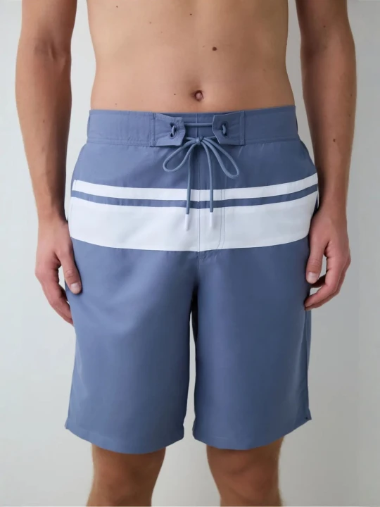 Obrázek produktu Penti Plavecké šortky 'PENTI Gentleman Gestreifte Lange Badeshorts' modrá / bílá