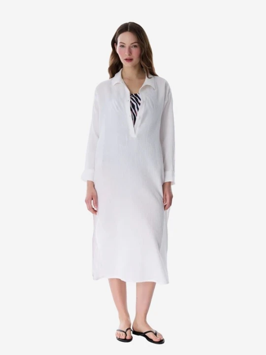 Obrázek produktu Penti Plážové šaty 'PENTI Bia Kaftan mit langen Ärmeln' bílá