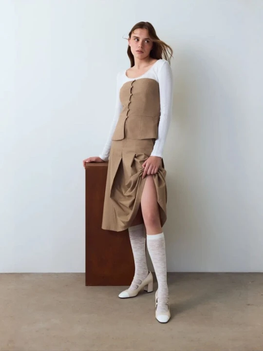 Obrázek produktu Penti Ponožky 'PENTI Chic Floral Strumpfhose' okrová