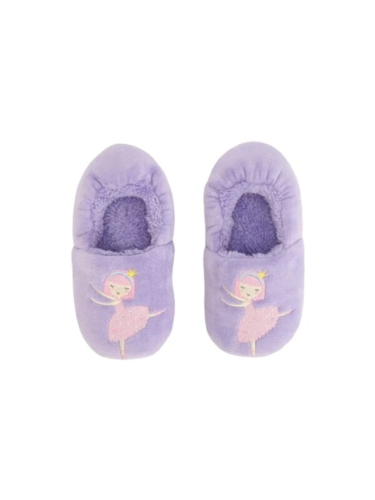 Obrázek produktu Penti Ponožky 'PENTI Mädchen-Hausschuhsocken mit Ballerina-Muster und Stickerei' lenvandulová