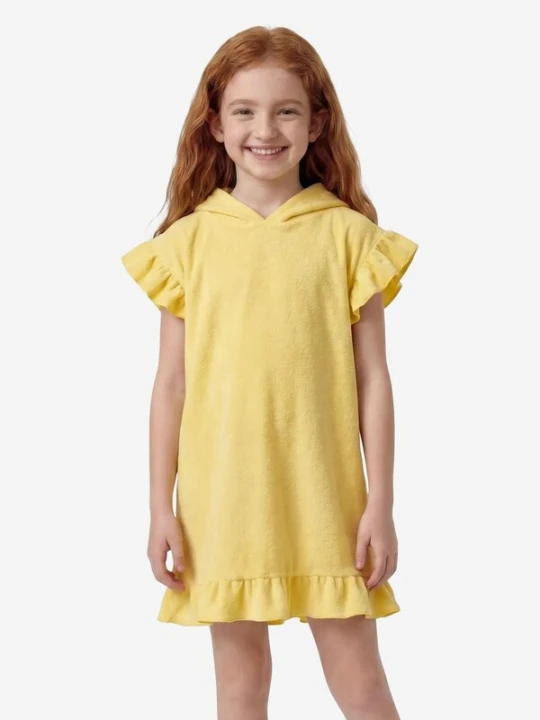 Obrázek produktu Penti Šaty 'PENTI Frottee-Kaftan mit Rüschen' citronově žlutá