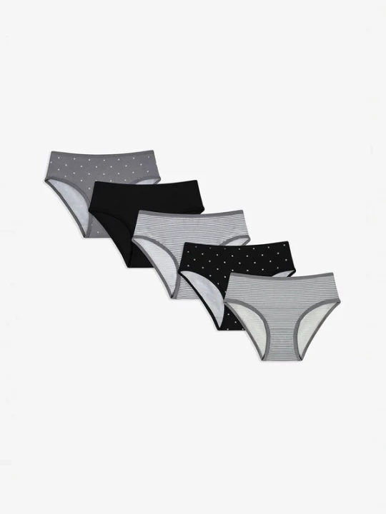 Obrázek produktu Penti Spodní prádlo 'PENTI Mädchen Slips mit Sternenmuster 5er-Pack' černá / bílá